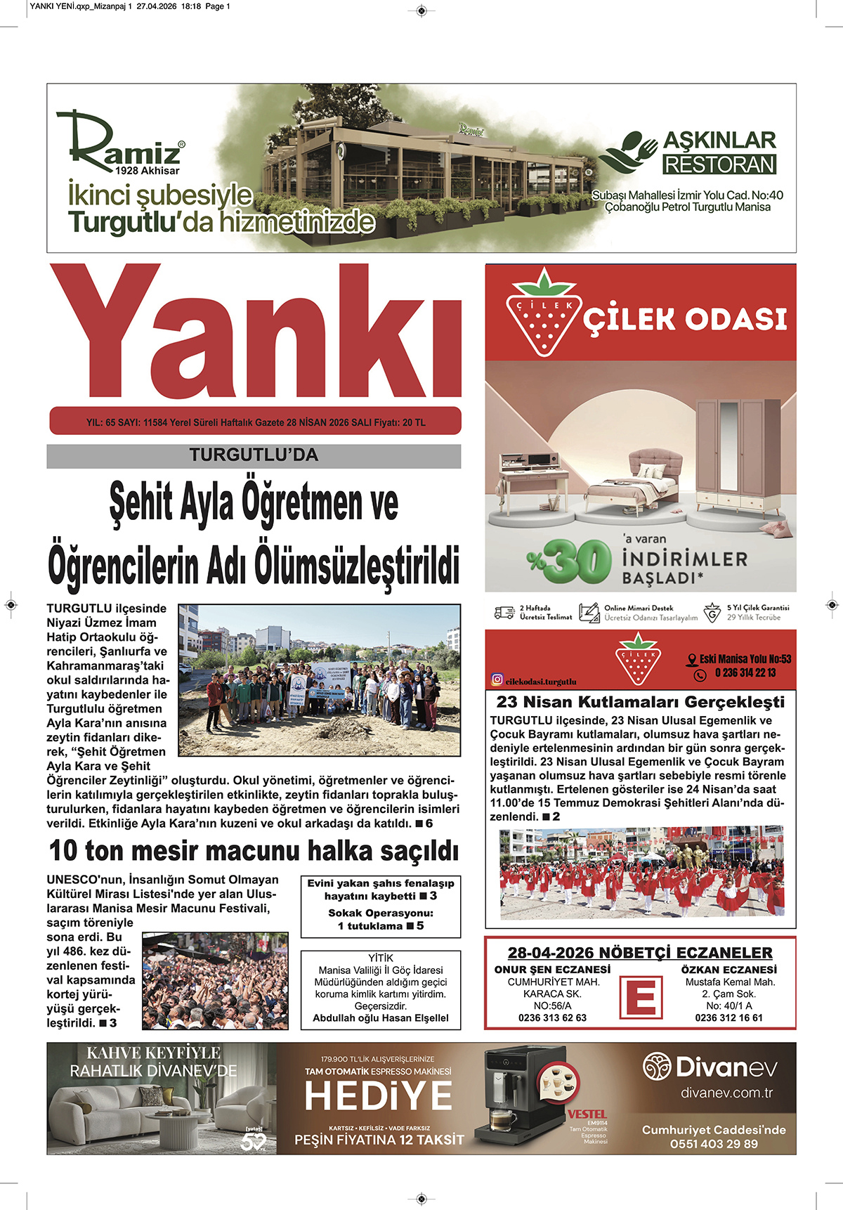 YANKI 28 NİSAN 2026 SALI