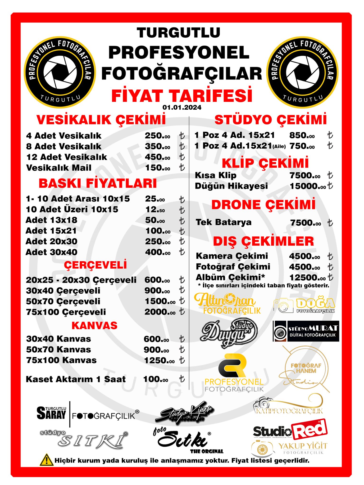 Turgutlu'da fotoğrafçılar 2024 düğün sezonu için taban fiyatları belirledi