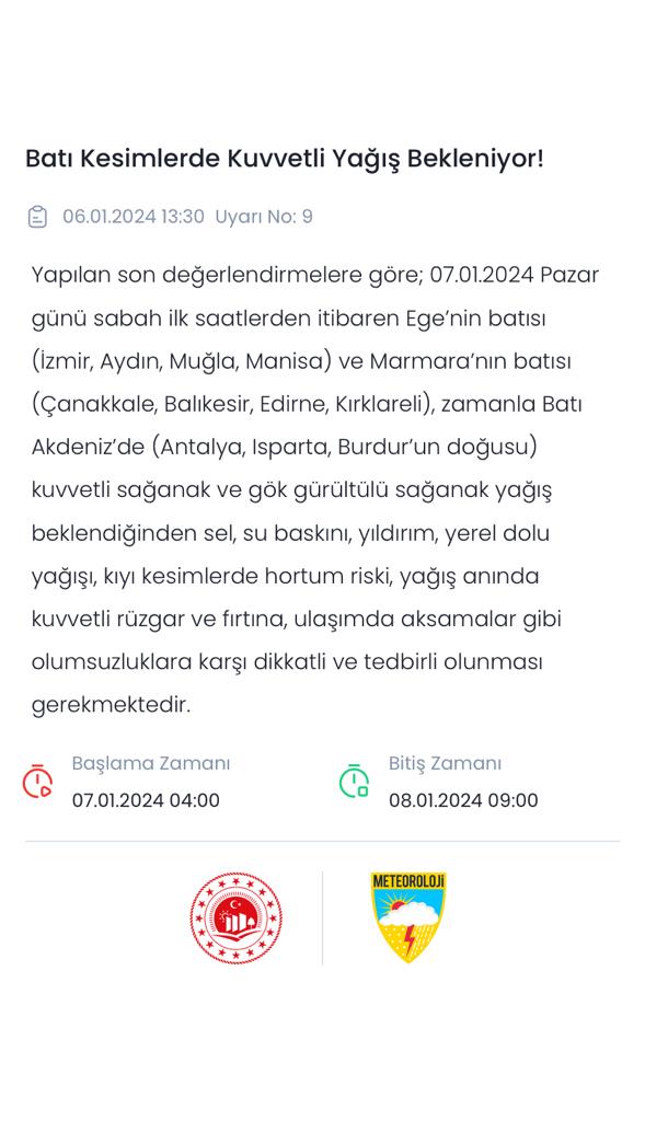Meteoroloji Manisa'yı uyardı! Pazar gününe dikkat