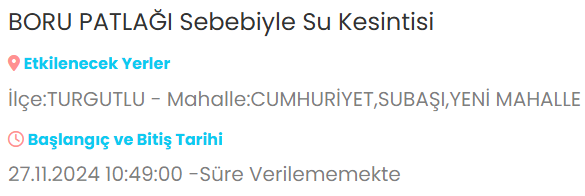 Su kesintisi yaşanacak! O mahallelerde oturanlar dikkat!