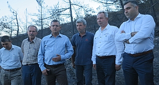 CHP'li Özgür Özel ve Nurlu yangın bölgelerinde