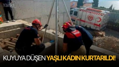 Kuyuya düşen yaşlı kadın kurtarıldı!
