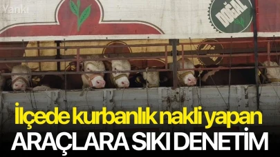 İlçede kurbanlık nakli yapan araçlara sıkı denetim