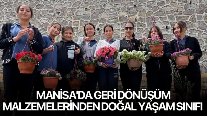 Manisa'da geri dönüşüm malzemelerinden doğal yaşam sınıfı