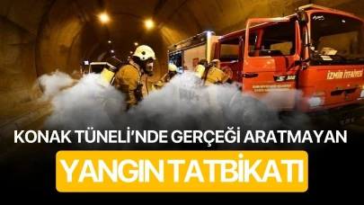 Konak Tüneli’nde gerçeği aratmayan yangın tatbikatı