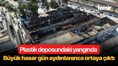 Plastik deposundaki yangında büyük hasar gün aydınlanınca ortaya çıktı