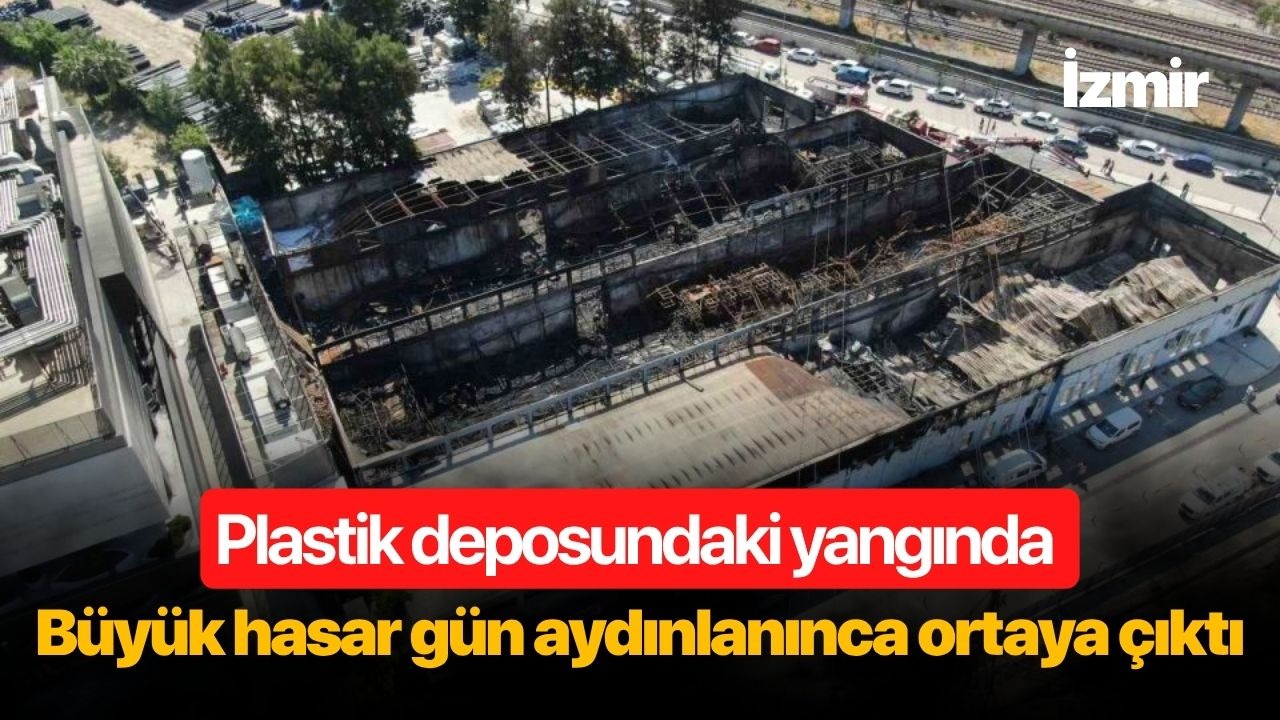 Plastik deposundaki yangında büyük hasar gün aydınlanınca ortaya çıktı