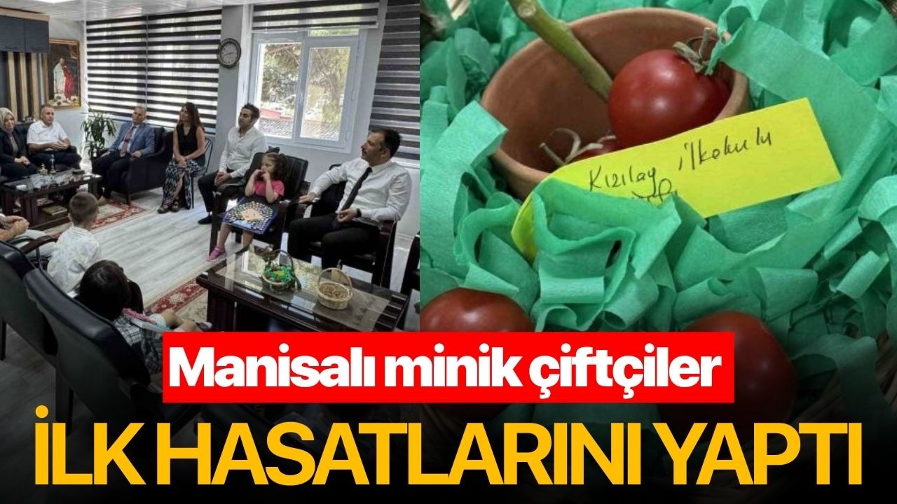 Minik çiftçiler ilk hasatlarını yaptı