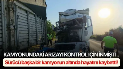Kamyonundaki arızayı kontrol için inmişti.. Sürücü başka bir kamyonun altında hayatını kaybetti!