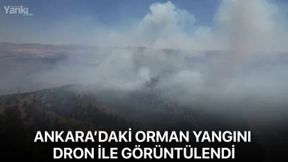 Ankara’daki orman yangını dron ile görüntülendi