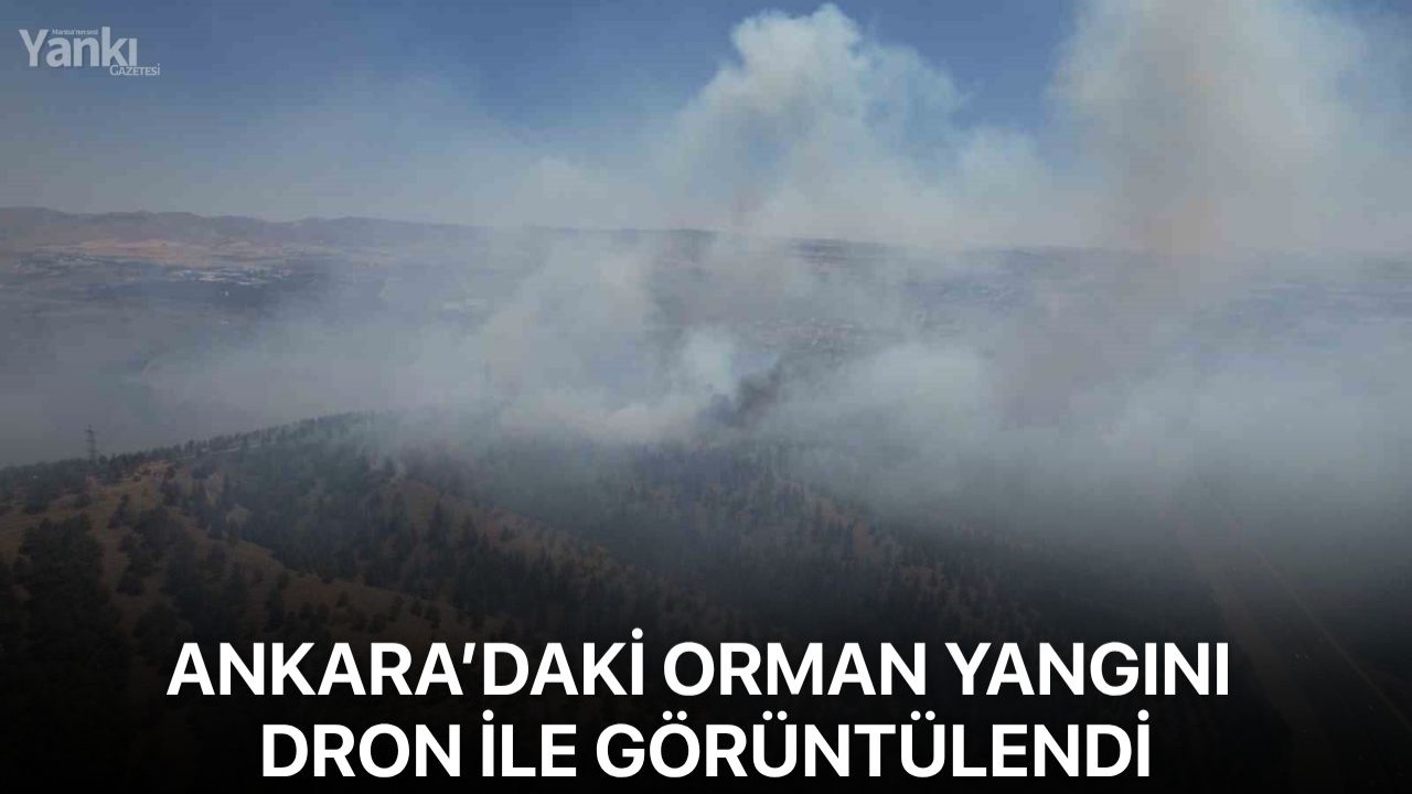 Ankara’daki orman yangını dron ile görüntülendi
