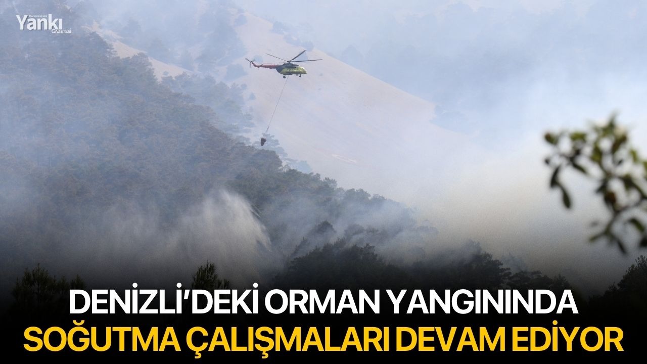 Denizli’deki orman yangınında soğutma çalışmaları devam ediyor