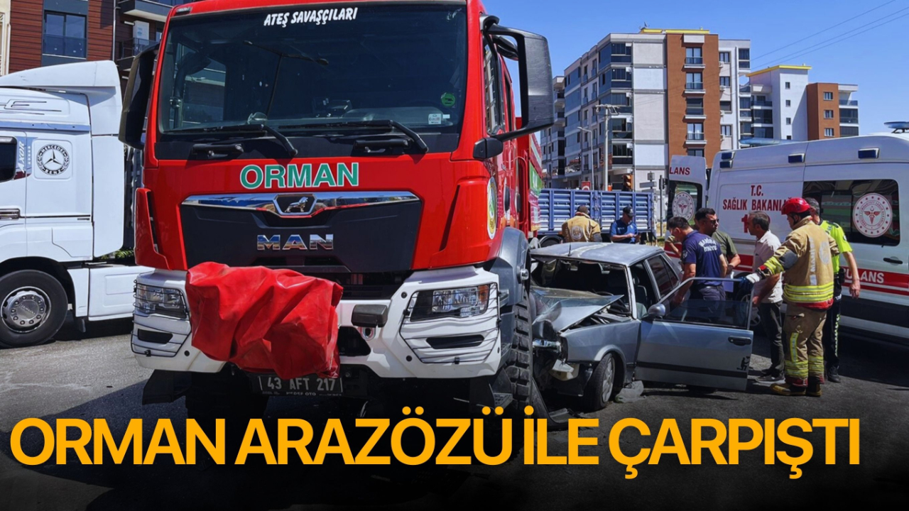 Orman arazözü ile otomobil çarpıştı: 1 yaralı