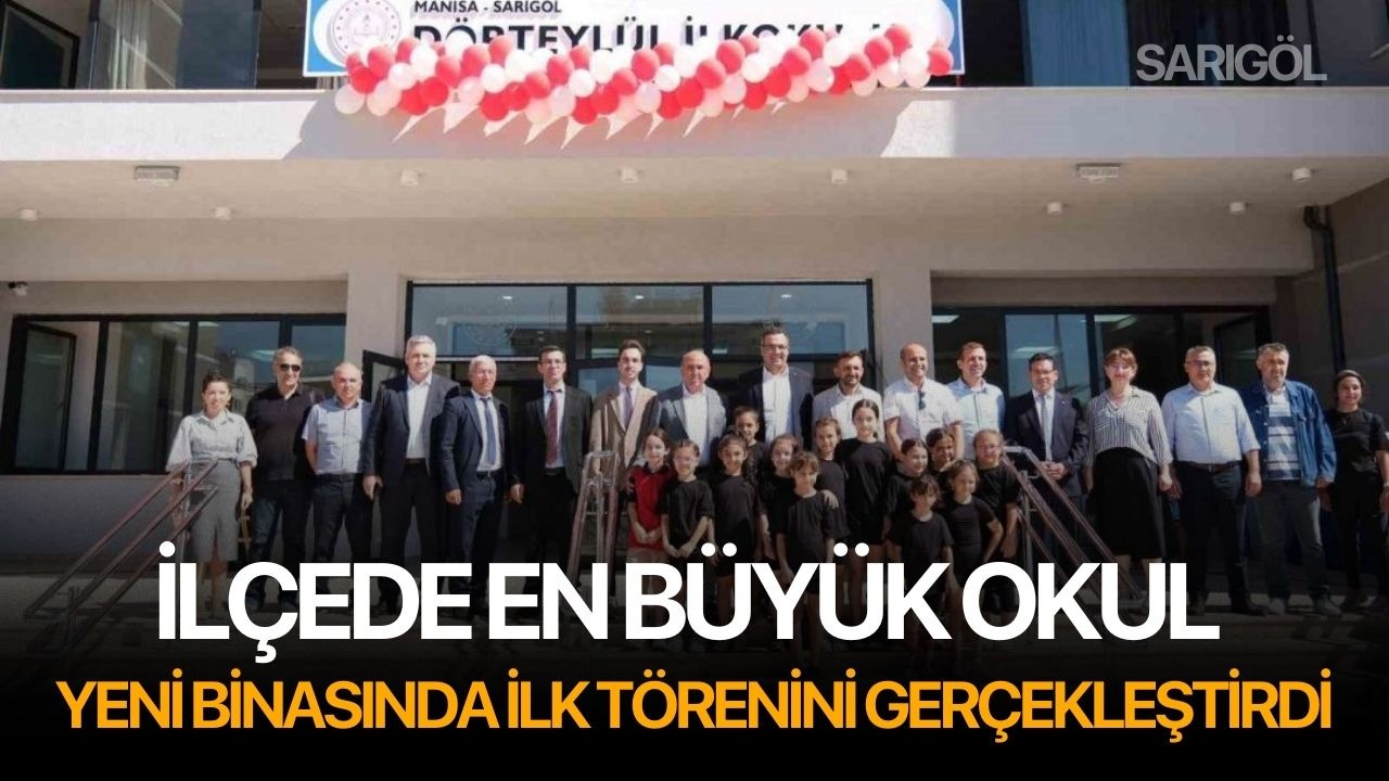 İlçede en büyük okul yeni binasında ilk törenini gerçekleştirdi
