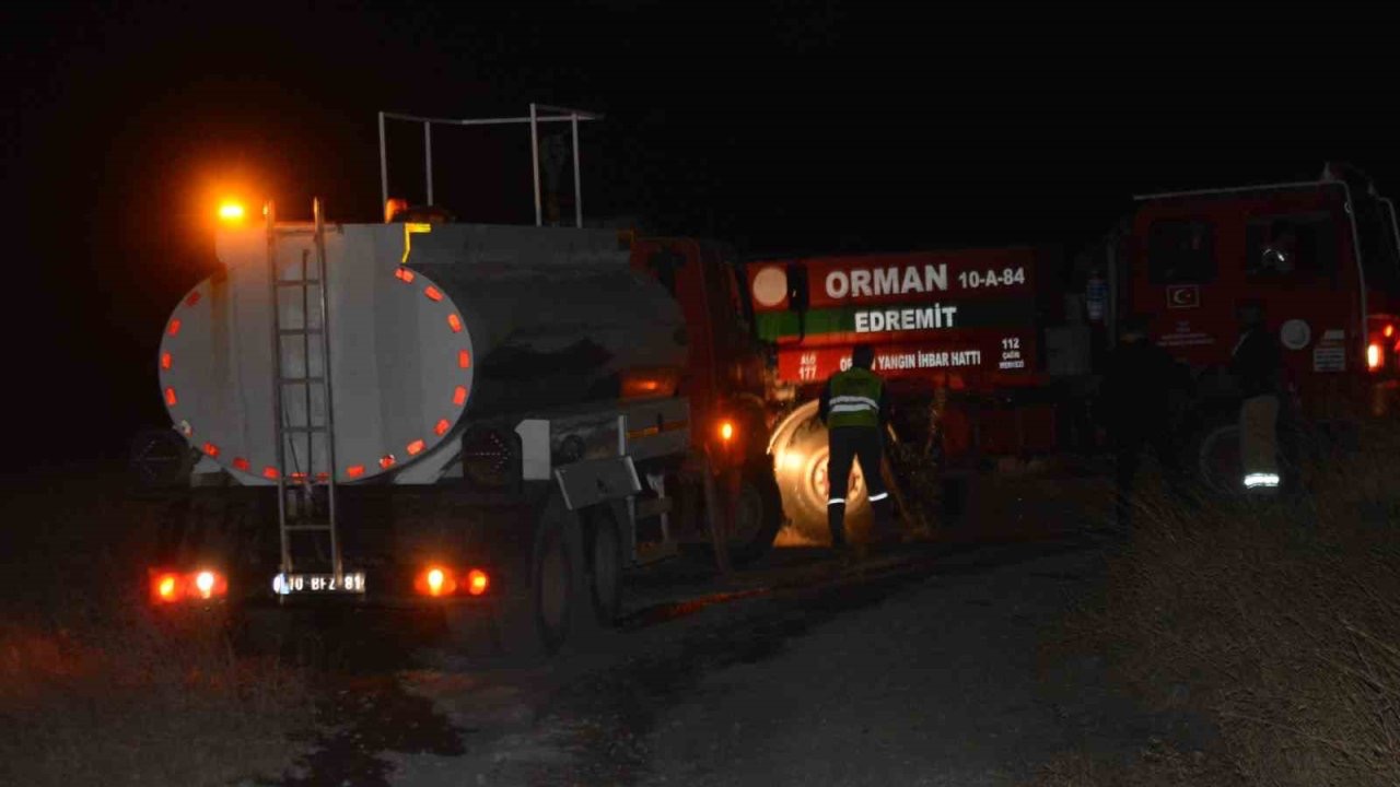 Cunda Adası’nda korkutan makilik yangını