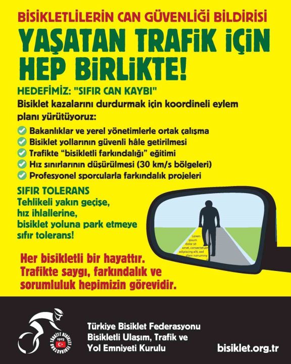 Türkiye Bisiklet Federasyonu’ndan trafikte bisikletli ölümlerine karşı eylem planı