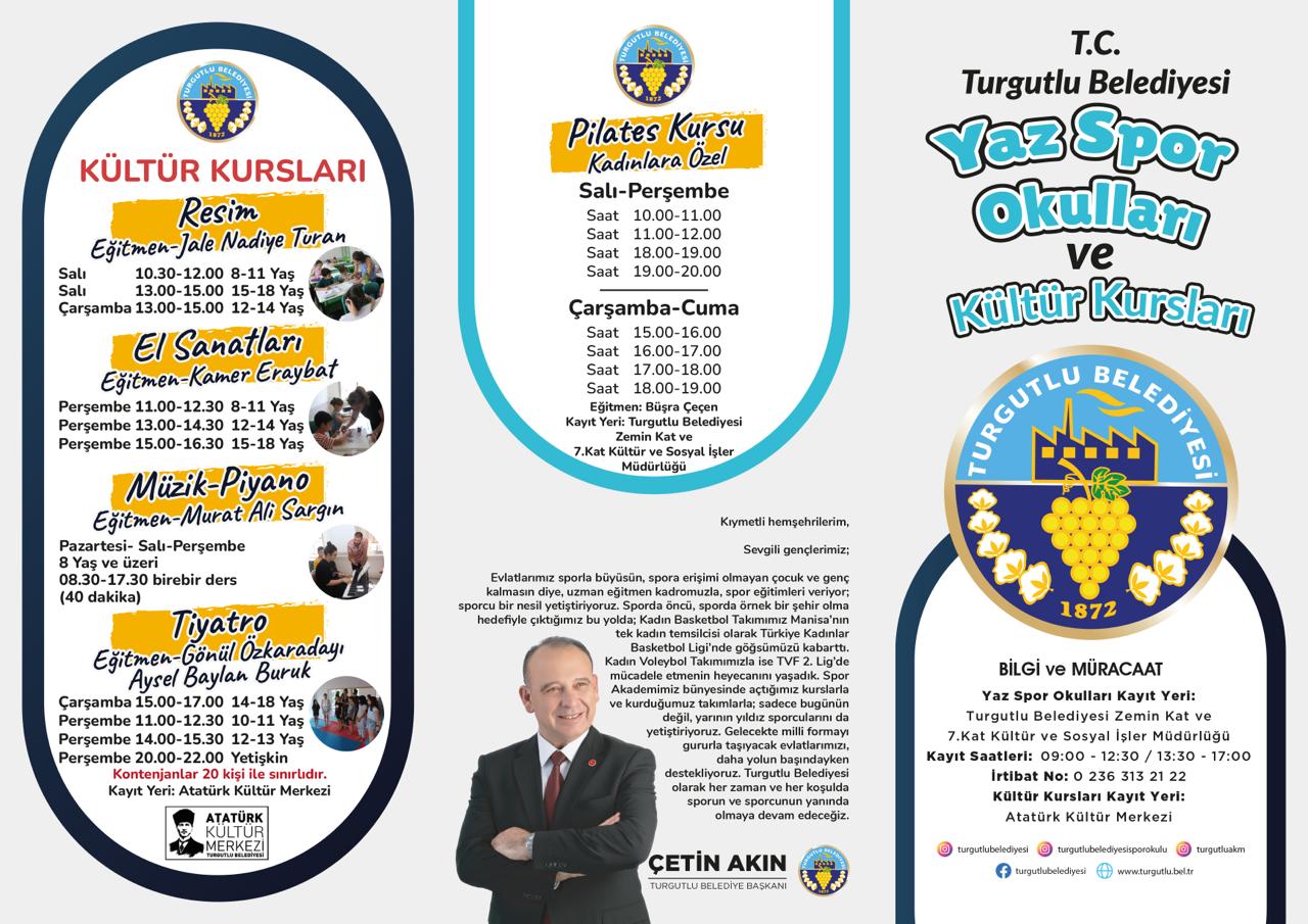 Turgutlu Belediyesi Yaz Spor Okulları ve Kurs Kayıtları Başladı