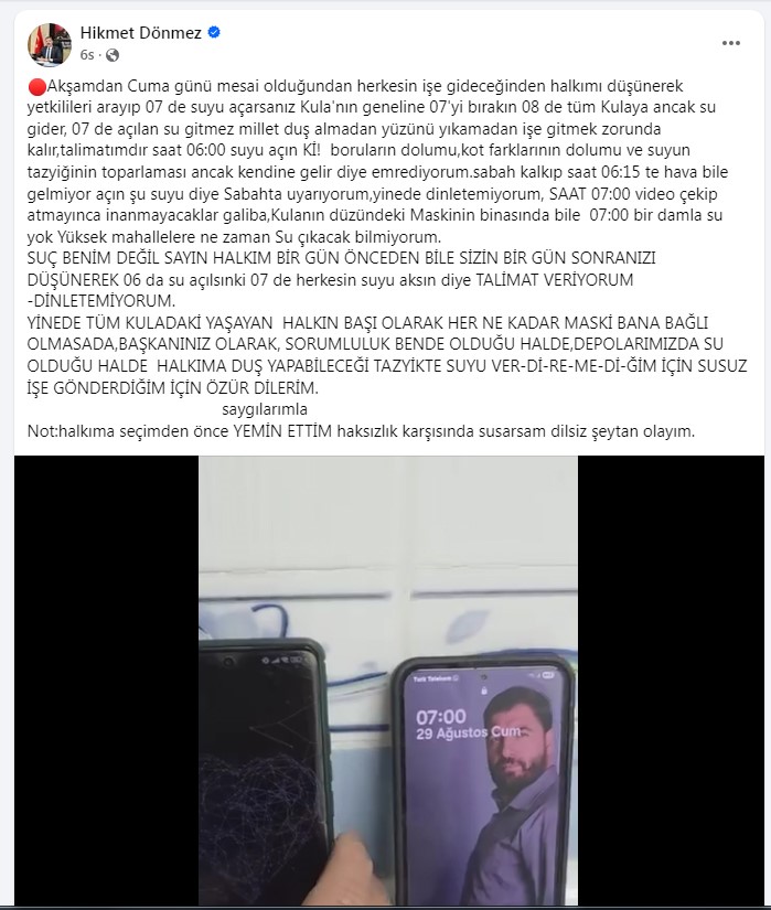 Kula sabah susuz kaldı: Başkandan MASKİ'ye tepki geldi