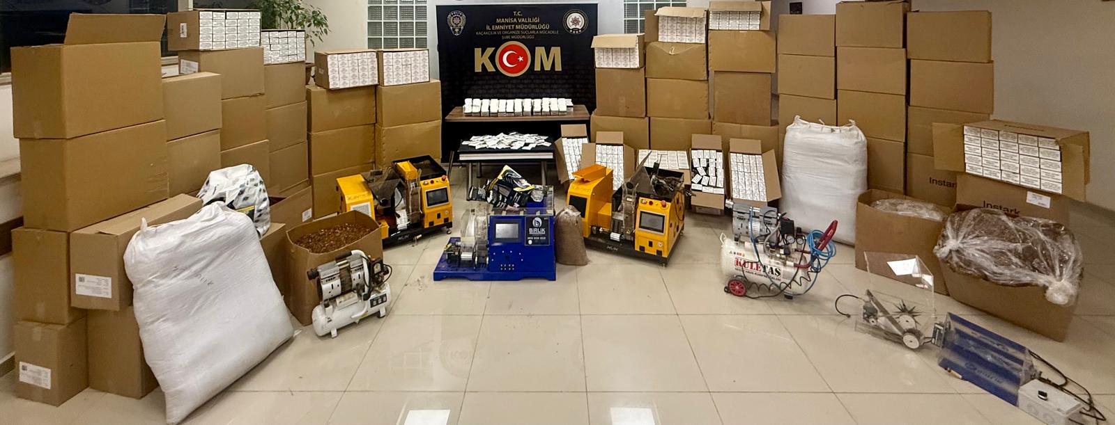 Turgutlu’da Kaçak Tütün Operasyonu: Binlerce Makaron ve Kıyılmış Tütün Ele Geçirildi