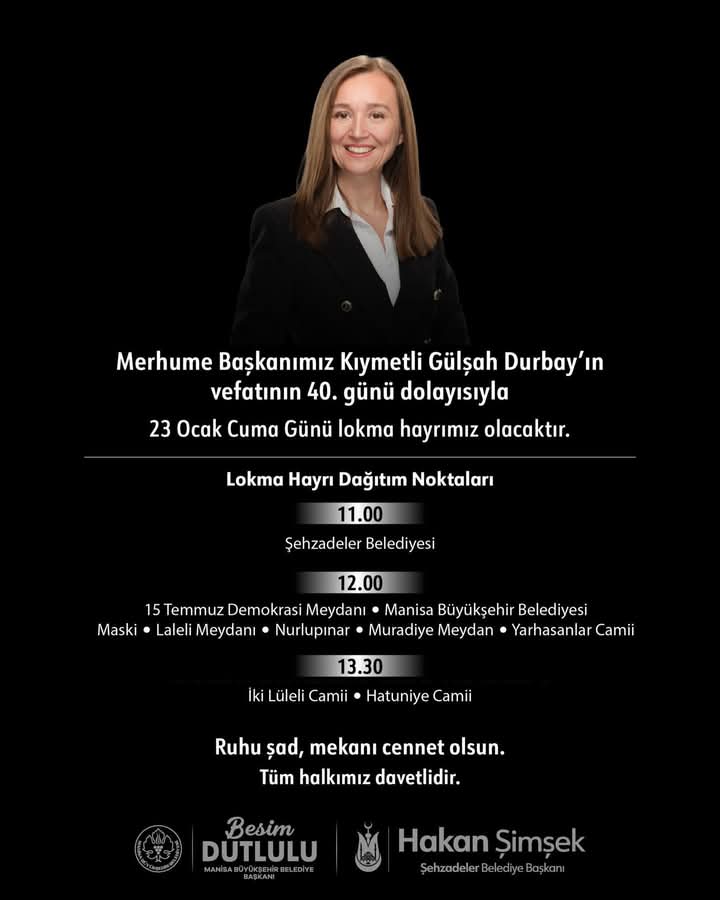 Gülşah Durbay vefatının 40. gününde dualarla anılacak