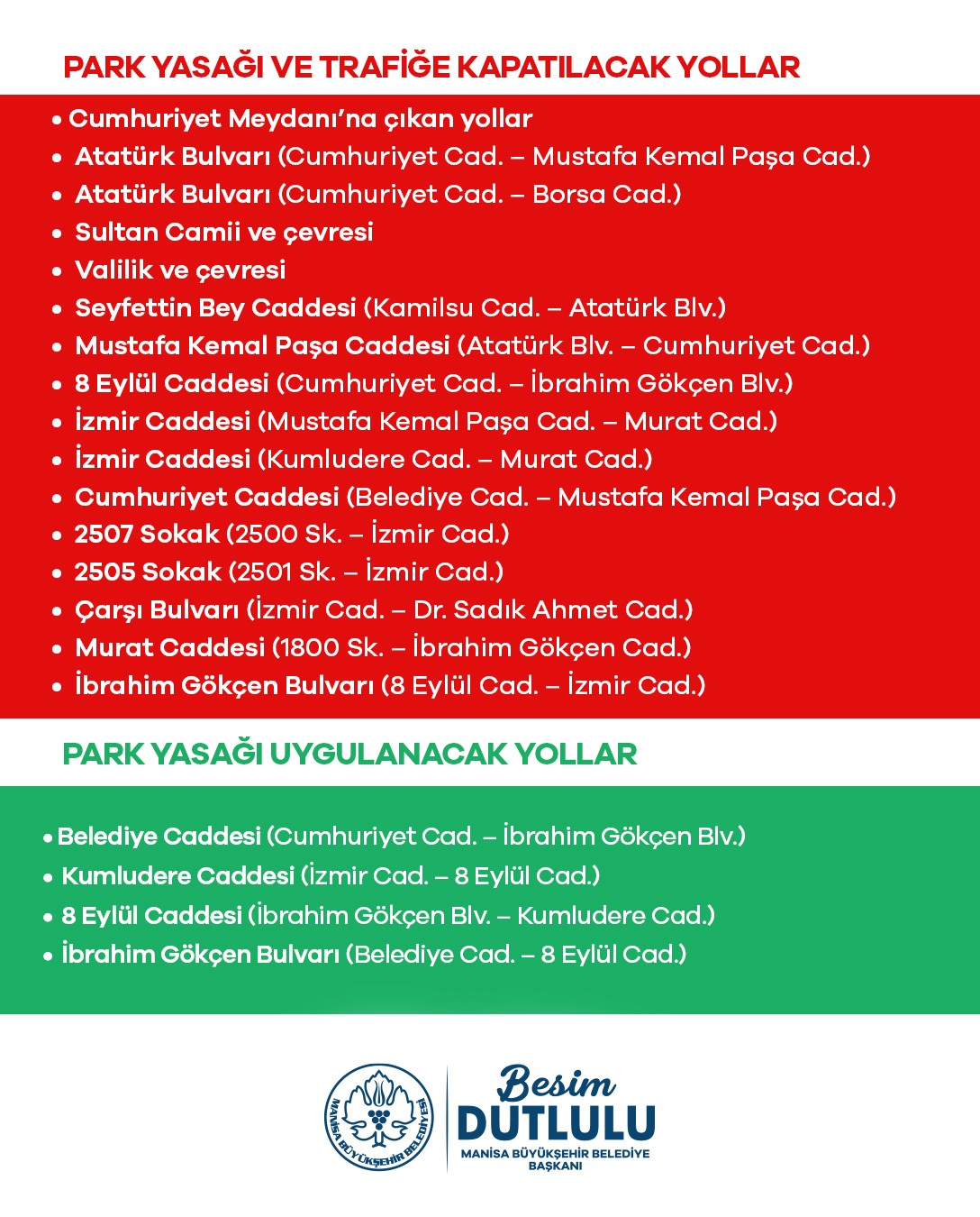 Dikkat! Manisa'da bu yollar trafiğe kapalı