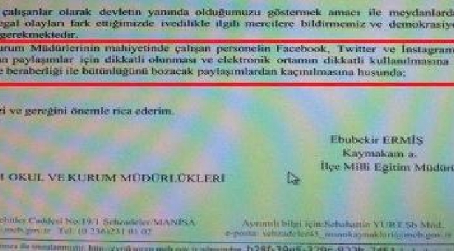 Öğretmenlere sosyal medya uyarısı