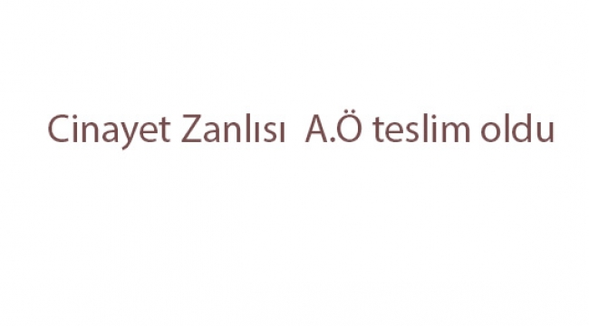 Cinayet zanlısı A.Ö. teslim oldu