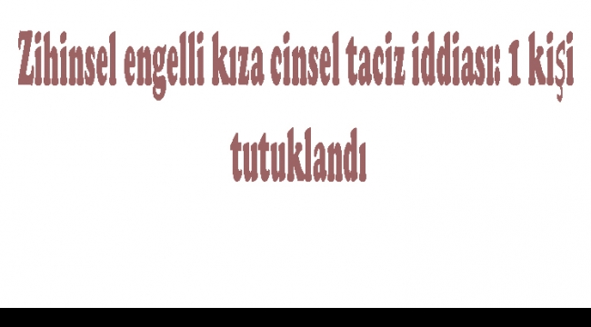 Zihinsel engelli kıza cinsel taciz iddiası: 1 kişi tutuklandı