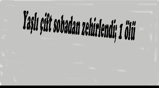Yaşlı çift sobadan zehirlendi; 1 ölü
