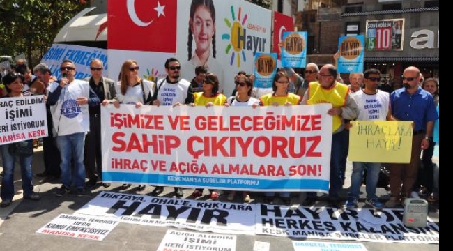 Manisa'da KESK üyelerinden 13'üncü oturma eylemi