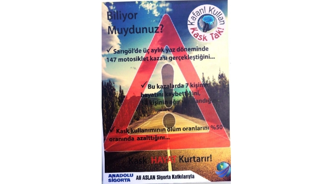 Öğrencilerden 'Kafanı Kullan, Kask Tak' broşürü