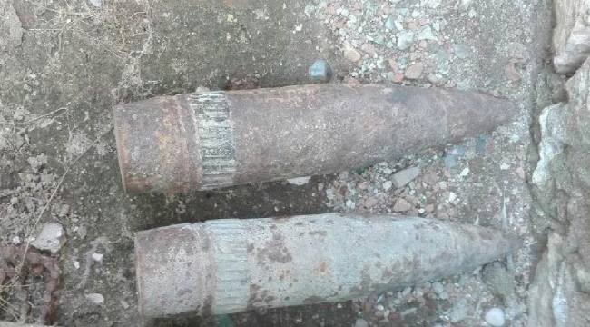 İnşaat temelinden top mermisi çıktı