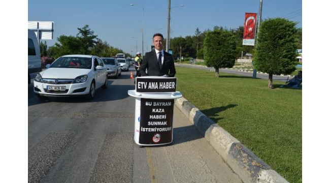 Akan trafiğin ortasında 'Ana Haberi' sundu