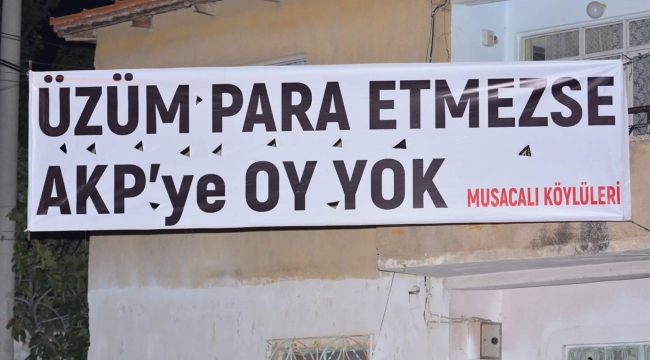 Çiftçi pankart açtı