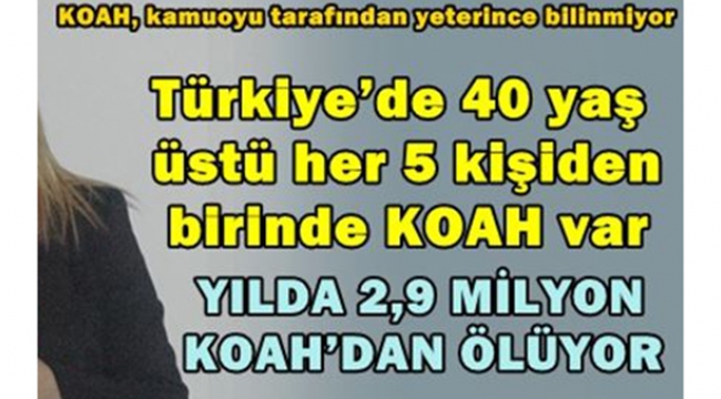  40 yaş üstü her 5 kişiden biri KOAH hastası