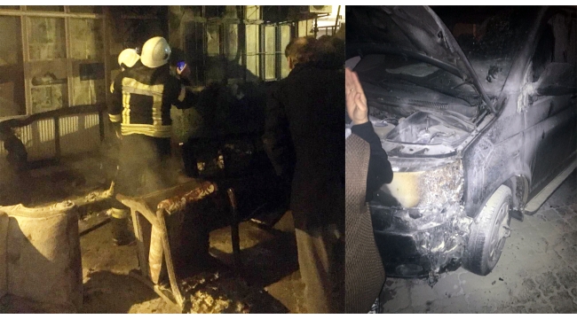 Koltukta başlayan yangın araca da zarar verdi
