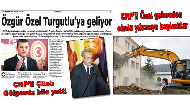 CHP'li Özel gelmeden okulu yıkmaya başladılar