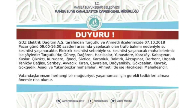 Maski açıkladı, o mahallelerde su da olmayacak!