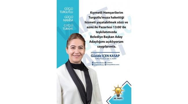 Güzide İçen Kasap aday adaylığını açıklıyor