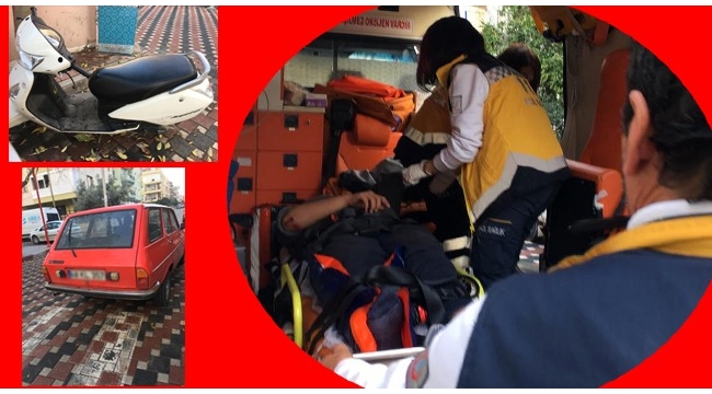 Otomobille çarpışan kasksız motosiklet sürücüsü yaralandı