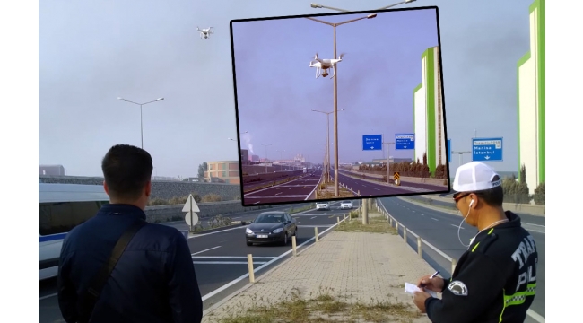 Turgutlu'da drone'lu denetimde sürücülere ceza yağdı