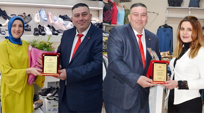 Başkan Çiçekçi’den kadın üyelerine çiçekli ve plaketli kutlama