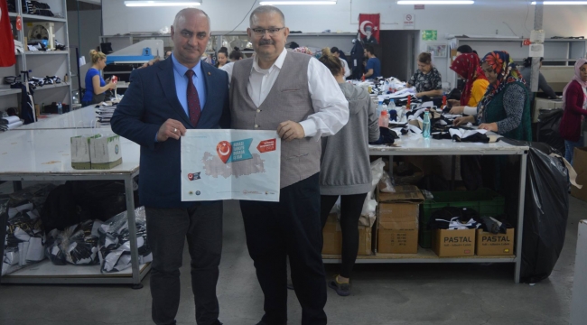 Ticaret Borsası Başkanı Temel, Baggi Tekstil'de incelemelerde bulundu