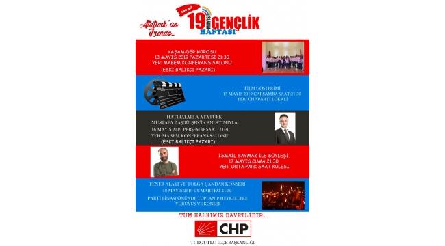 CHP'den 19 Mayıs Gençlik Haftası etkinlikleri