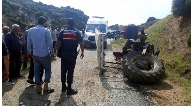 14 yaşındaki sürücünün kullandığı traktör devrildi: 2 yaralı