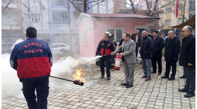 İtfaiyeden, İlçe Milli Eğitim personeline yangın tatbikatı