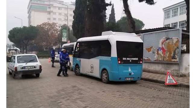 Turgutlu'da ulaşım denetiminde 16 araç şoförüne cezai işlem