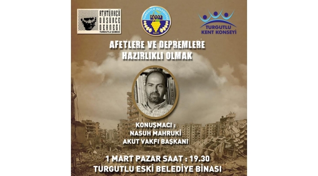 Akut Başkanı Mahruki Turgutlu'da konferans verecek