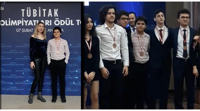 Halil Kale, TÜBİTAK Bilim Olimpiyatlarından 2 madalya ile döndü
