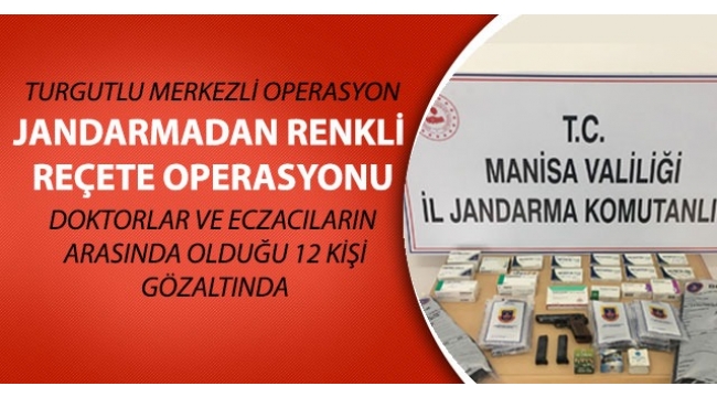 Jandarmadan renkli reçete operasyonu: 12 gözaltı